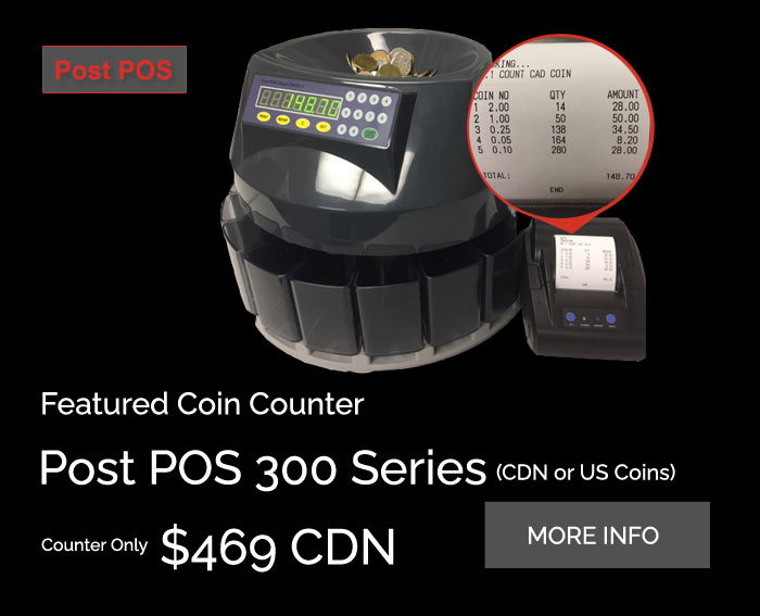 Featured Canadian Coin Machine for Counting / Sorting / Wrapping | Post POS 300